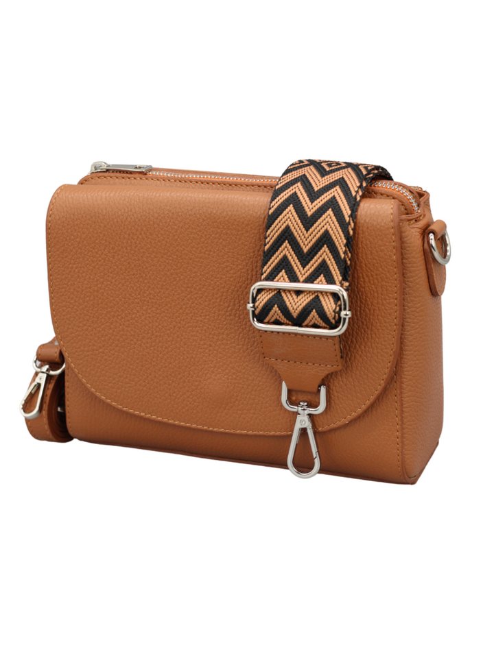 BRISE TASCHE Schultertasche SOPHIA Umhängetasche für Damen, Schultertasche aus Echtleder, echtes Leder, hergestellt in Italien, mit 2 Riemen von BRISE TASCHE