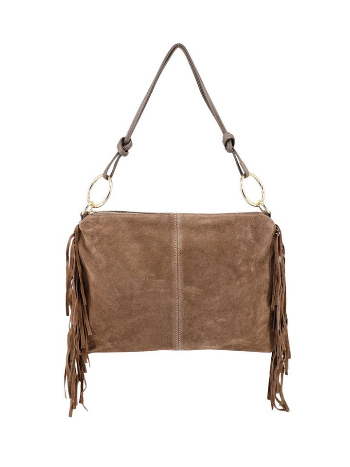 BRISE TASCHE Schultertasche Schultertasche mit Fransen aus Wildleder- Trendiger Alltagsbegleiter (Einzeltasche, 1-teilig) von BRISE TASCHE