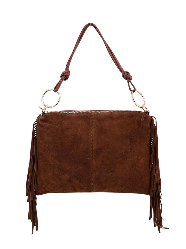 BRISE TASCHE Schultertasche Schultertasche mit Fransen aus Wildleder- Trendiger Alltagsbegleiter (Einzeltasche, 1-teilig) von BRISE TASCHE
