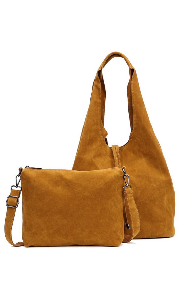 BRISE TASCHE Schultertasche Stilvolle Schultertasche aus weichem lederfreiem Material, 2-tlg. (Taschen-Set, 2-teilig), 2-teiliges Set, aus weichem lederfreiem Material, sehr leicht von BRISE TASCHE