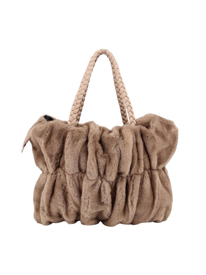 BRISE TASCHE Shopper Brise Kunstfell Tasche – Flauschige Schultertasche mit Zipper von BRISE TASCHE