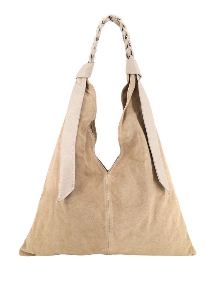 BRISE TASCHE Shopper Eleganter Shopper aus Wildleder & Nappaleder (Single, Einzeltasche), Geflochtener Lederhenkel, weiche Wildleder-Haptik von BRISE TASCHE