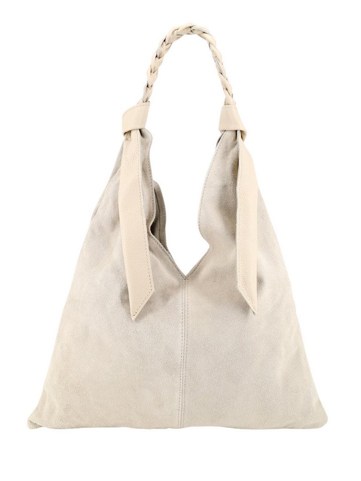 BRISE TASCHE Shopper Eleganter Shopper aus Wildleder & Nappaleder (Single, Einzeltasche), Geflochtener Lederhenkel, weiche Wildleder-Haptik von BRISE TASCHE