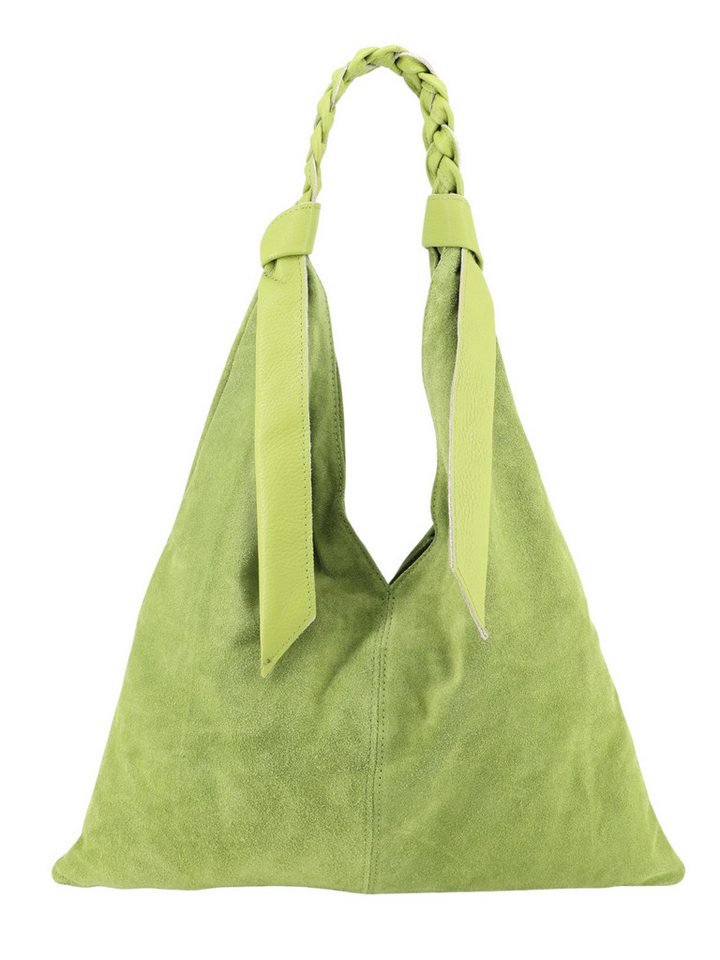 BRISE TASCHE Shopper Eleganter Shopper aus Wildleder & Nappaleder (Single, Einzeltasche), Geflochtener Lederhenkel, weiche Wildleder-Haptik von BRISE TASCHE