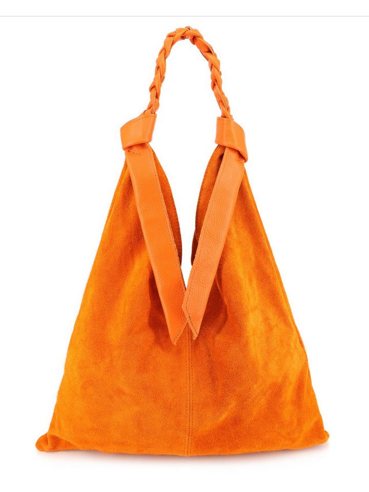 BRISE TASCHE Shopper Eleganter Shopper aus Wildleder & Nappaleder (Single, Einzeltasche), Geflochtener Lederhenkel, weiche Wildleder-Haptik von BRISE TASCHE