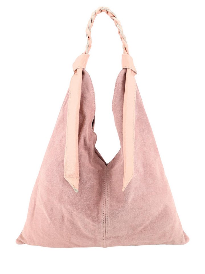 BRISE TASCHE Shopper Eleganter Shopper aus Wildleder & Nappaleder (Single, Einzeltasche), Geflochtener Lederhenkel, weiche Wildleder-Haptik von BRISE TASCHE