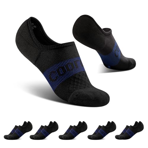 BRISIRA Bambus Füßlinge Damen Herren, 5er Pack Unsichtbare Sneaker Socken, Coolmax Kurze Socken Halbsocken mit Rutschfest Silikon, Atmungsaktiv Anti-Blasen Gepolsterte Laufsocken Sportsocken von BRISIRA