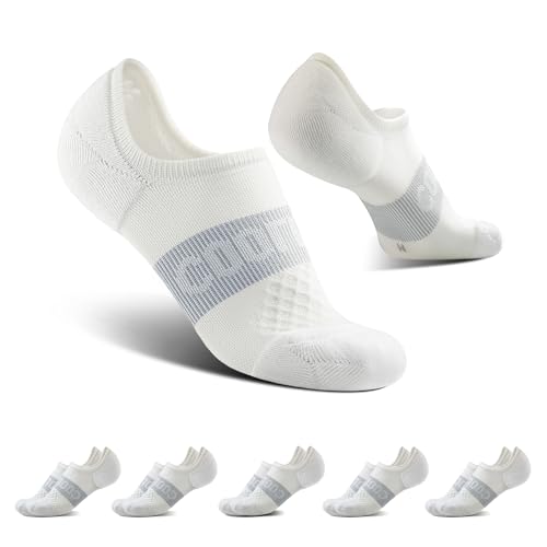 BRISIRA Bambus Füßlinge Damen Herren, 5er Pack Unsichtbare Sneaker Socken, Coolmax Kurze Socken Halbsocken mit Rutschfest Silikon, Atmungsaktiv Anti-Blasen Gepolsterte Laufsocken Sportsocken von BRISIRA
