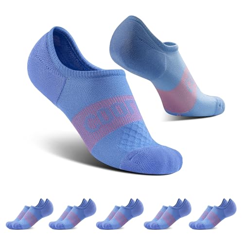 BRISIRA Bambus Füßlinge Damen Herren, 5er Pack Unsichtbare Sneaker Socken, Coolmax Kurze Socken Halbsocken mit Rutschfest Silikon, Atmungsaktiv Anti-Blasen Gepolsterte Laufsocken Sportsocken von BRISIRA