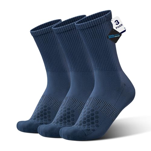 Rennrad Socken Coolmax 3 Pack Fahrradsocken Radsocken Herren Damen Dünne Laufsocken Sportsocken Aero Leichtgewicht Atmungsaktive Anti Schweiß&Pilling&Geruch Kompression Schnelltrocknend Running Crew von BRISIRA
