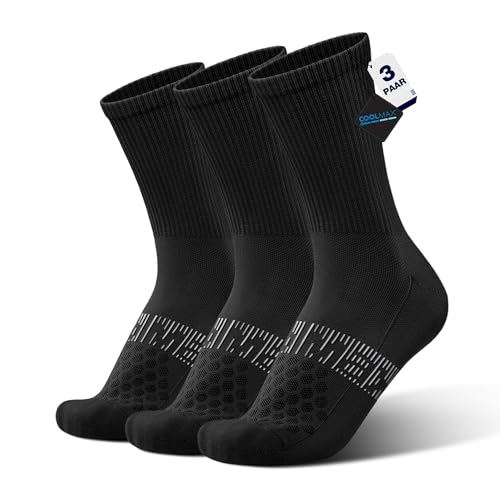 Rennrad Socken Coolmax 3 Pack Fahrradsocken Radsocken Herren Damen Dünne Laufsocken Sportsocken Aero Leichtgewicht Atmungsaktive Anti Schweiß&Pilling&Geruch Kompression Schnelltrocknend Running Crew von BRISIRA