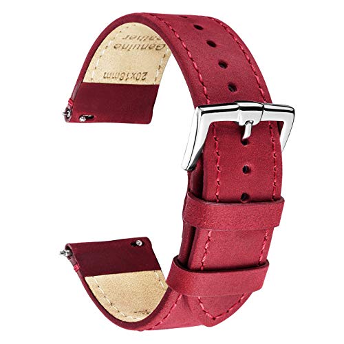 B&E Schnellverschluß Uhrenarmbänder Lite Vintage Leder armband Ersatband für Herren Damen - Watch Bands Strap für traditionelle & intelligente Uhren - Breite 16mm 18mm 20mm 22mm 24mm Erhältlich von BRISMASSI ESETTI