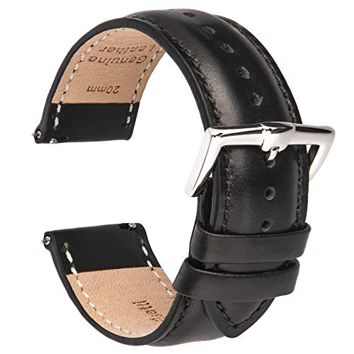 BRISMASSI ESETTI Schnellverschluß Uhrenarmbänder 22mm 21mm 20mm 19mm 18mm 16mm, Top Grain Kalb Leder Armbänder Herren & Damen Eleganten Ersatzarmband für Uhr & Smartwatch von BRISMASSI ESETTI