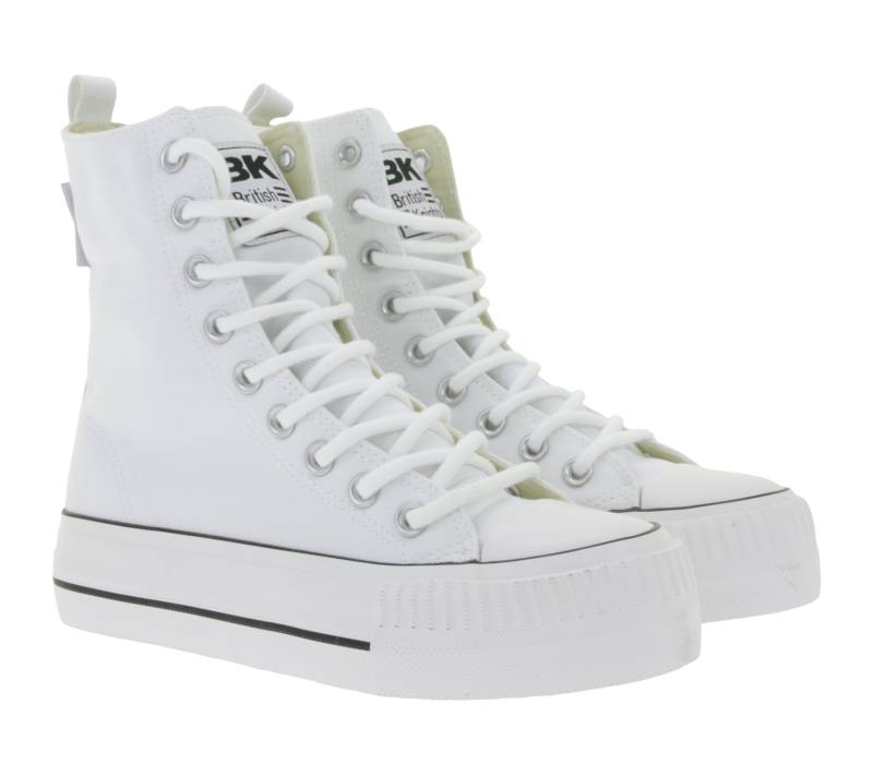 BRITISH KNIGHTS Kaya High Damen High-Top Canvas-Sneaker mit Plateau-Sohle Schnür-Schuhe mit verstärktem Zehenbereich B49-3703-01 Weiß von BRITISH KNIGHTS