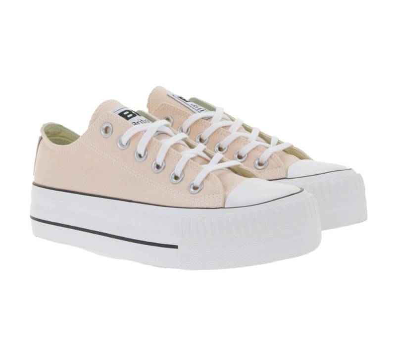 BRITISH KNIGHTS Kaya Low Damen Low-Top Canvas-Sneaker mit verstärktem Zehenbereich Schnür-Schuhe B49-3705-03 Rosa von BRITISH KNIGHTS