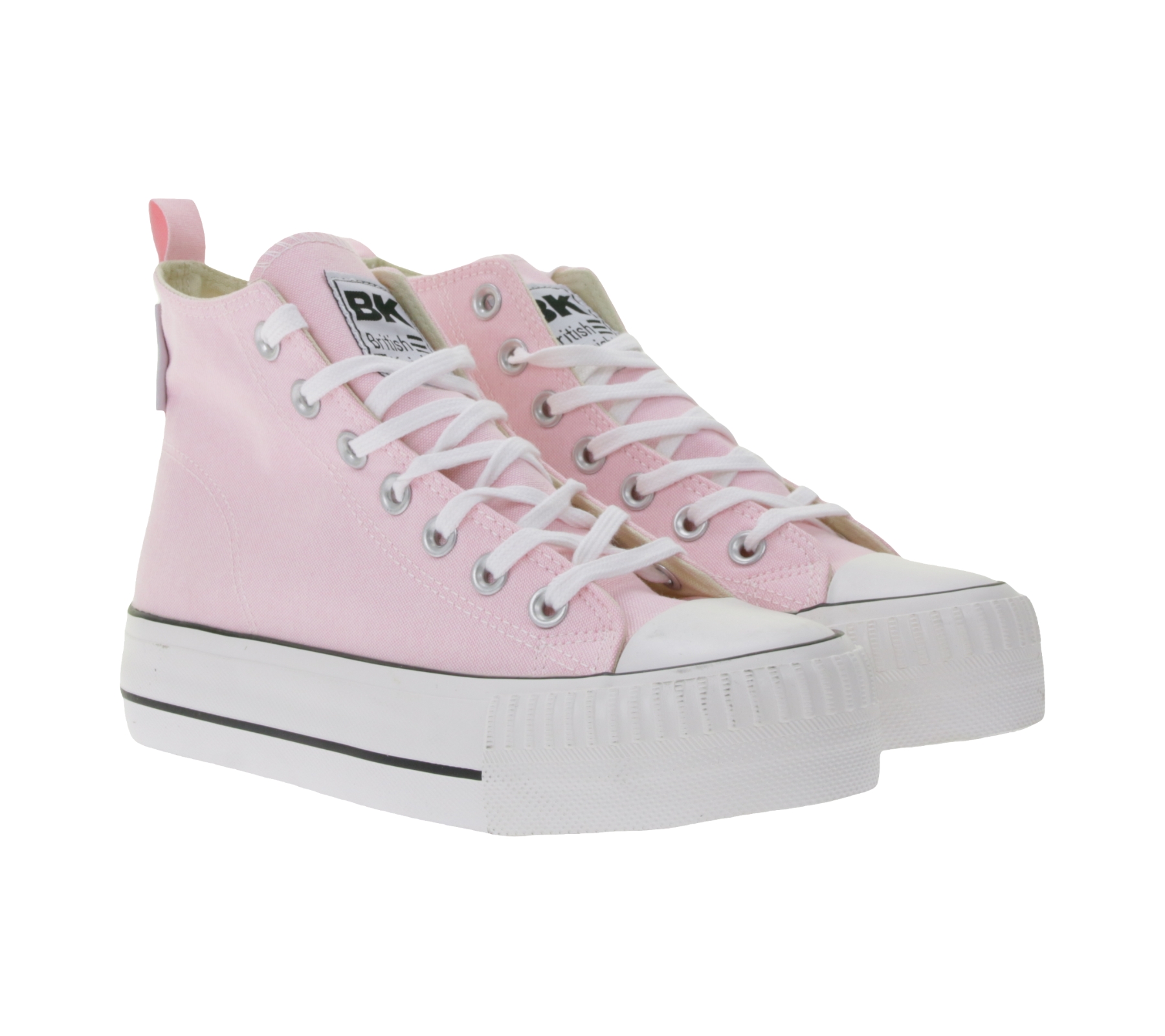 BRITISH KNIGHTS Kaya Mid Damen Mid-Top Canvas-Sneaker mit verstärktem Zehenbereich Schnür-Schuhe B49-3709-04 Blass-Rosa von BRITISH KNIGHTS