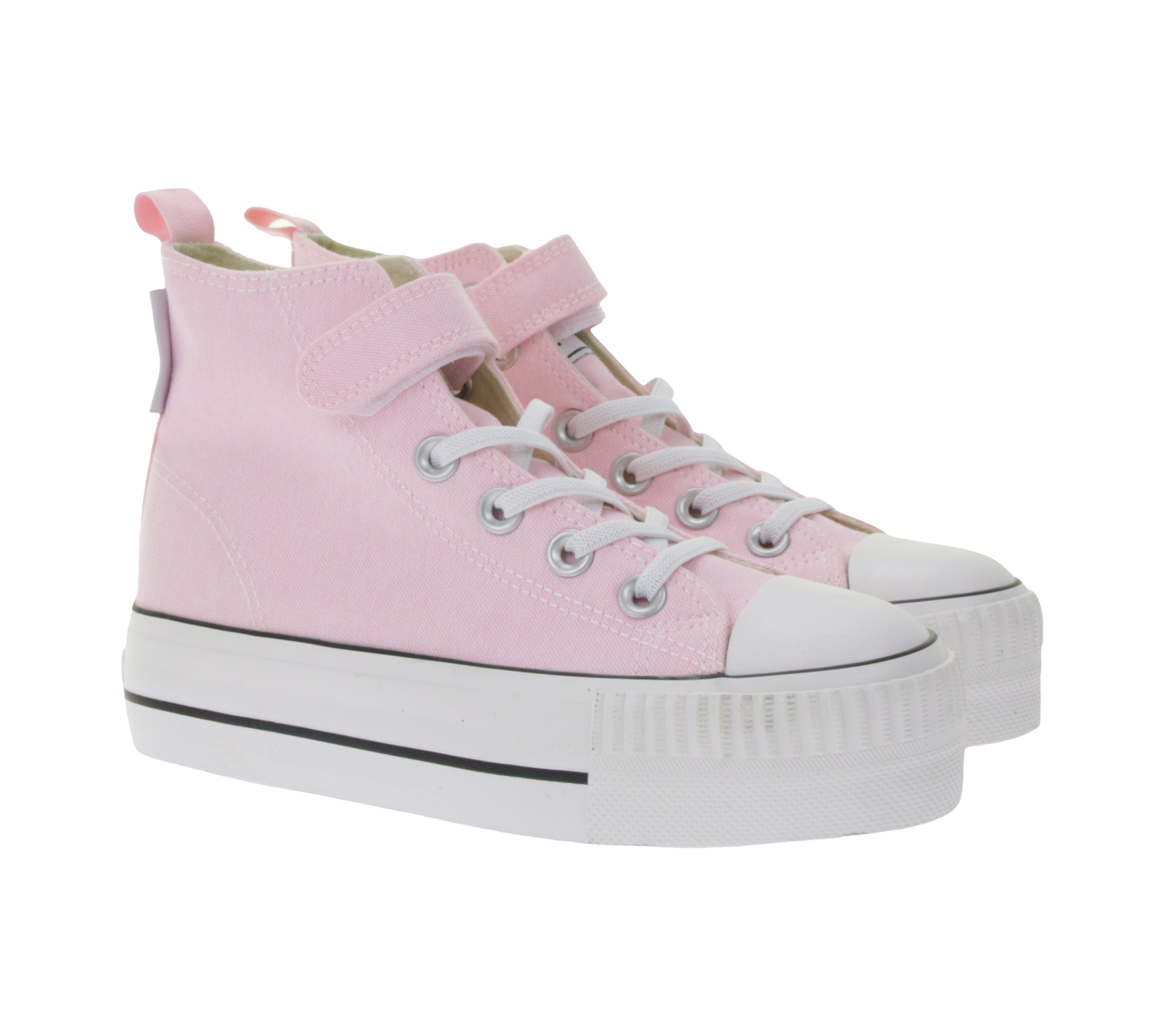 BRITISH KNIGHTS Kaya Mid Kinder Mid-Top Canvas-Sneaker mit verstärktem Zehenbereich Schnür-Schuhe Teenager Jungen Mädchen B49-3709C-04 Blass-Rosa von BRITISH KNIGHTS