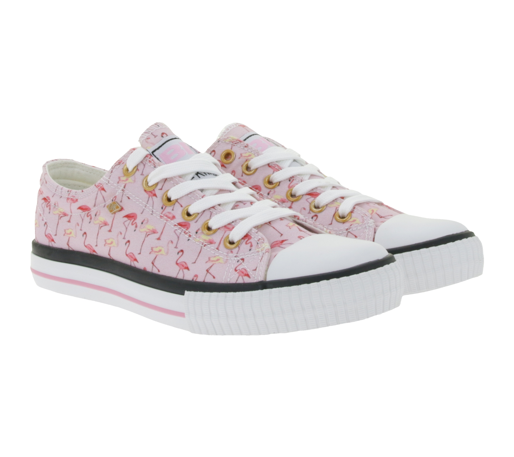 BRITISH KNIGHTS Master Lo Damen Low-Top Sneaker mit Flamingo-Print Schnür-Schuhe aus Canvas B49-3721-02 Rosa von BRITISH KNIGHTS
