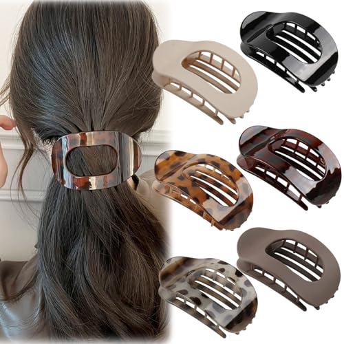 BRITIVIVE Entenschnabel Haarspange 6 Stück Haarklammer Flach Haarspangen Damen Duckbill Hair Clips Flat Claw Clip für Frauen Dick/Dünn Haar von BRITIVIVE