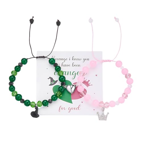 BRITIVIVE Magische Elphaba Glinda Freundschaftsarmbänder 2 Stück Wicked Matching Armbänder Geschenke Hexenhut und Krone Passendes Armband für Filmfans Beste Freunde Weihnachten Geschenke von BRITIVIVE