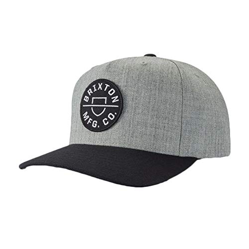 Brixton Herren Crest C MP Snbk Baseballkappe, Grau (Heather Grey)/schwarz, Einheitsgröße von Brixton