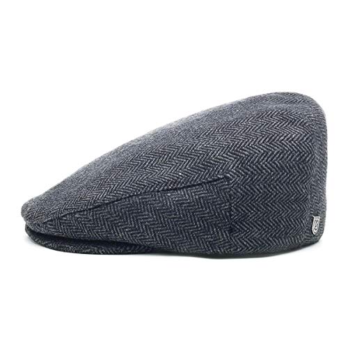 Brixton - Hooligan Hat in Grau Fischgrätmuster, Medium, Grey Herringbone Twill von Brixton