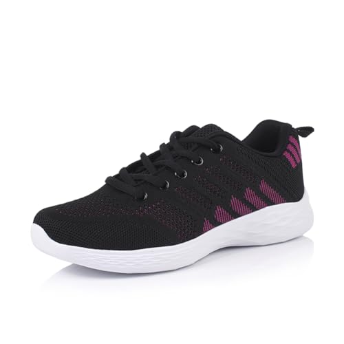 BRKVALIT Damen Sneakers Mesh Gym Turnschuhe Freizeitschuhe Laufschuhe Sportschuhe, 38 EU (Herstellergröße 240), Schwarz Rot von BRKVALIT