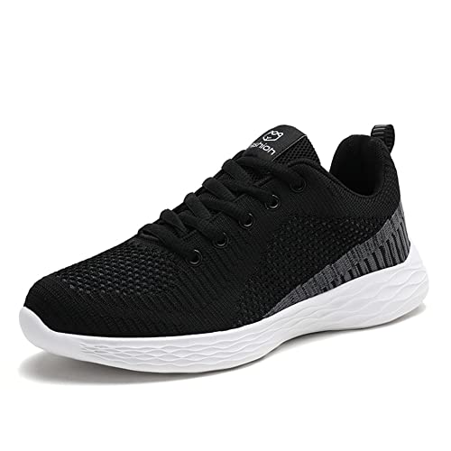 BRKVALIT Herren Damen Sneakers Mesh Gym Turnschuhe Freizeitschuhe Laufschuhe Sportschuhe,Schwarz&Grau,40EU von BRKVALIT