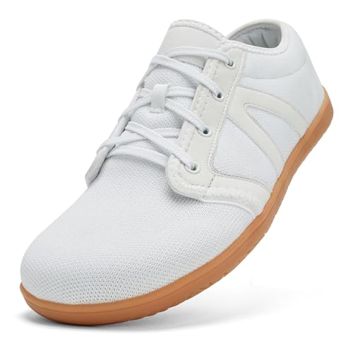 BRKVALIT Herren Damen Sneakers Fitness Freizeitschuhe rutschfest und verschleißfest Turnschuhe Breathable Mesh Laufschuhe Radschuhe,Weiß,38EU von BRKVALIT