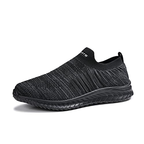 BRKVALIT Herren Damen Sneakers Mesh Gym Turnschuhe Freizeitschuhe Laufschuhe Sportschuhe,Schwarz Grau,44EU von BRKVALIT