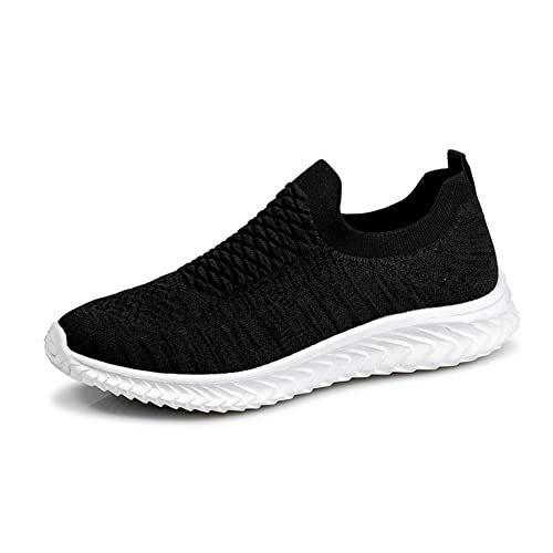 BRKVALIT Herren Damen Sneakers Mesh Gym Turnschuhe Freizeitschuhe Laufschuhe Sportschuhe,Schwarz&weiß,40EU von BRKVALIT