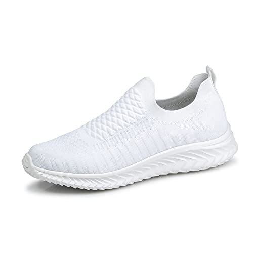 BRKVALIT Herren Damen Sneakers Mesh Gym Turnschuhe Freizeitschuhe Laufschuhe Sportschuhe,Weiß,41EU von BRKVALIT