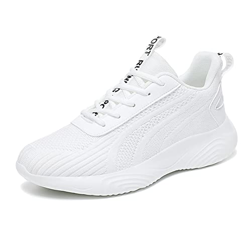BRKVALIT Herren Damen Sneakers Mesh Gym Turnschuhe Freizeitschuhe Laufschuhe Sportschuhe,Weiß,45EU von BRKVALIT