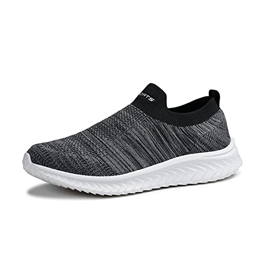 BRKVALIT Herren Damen Sneakers Mesh Gym Turnschuhe Freizeitschuhe Laufschuhe Sportschuhe,Weiß Grau,41EU von BRKVALIT