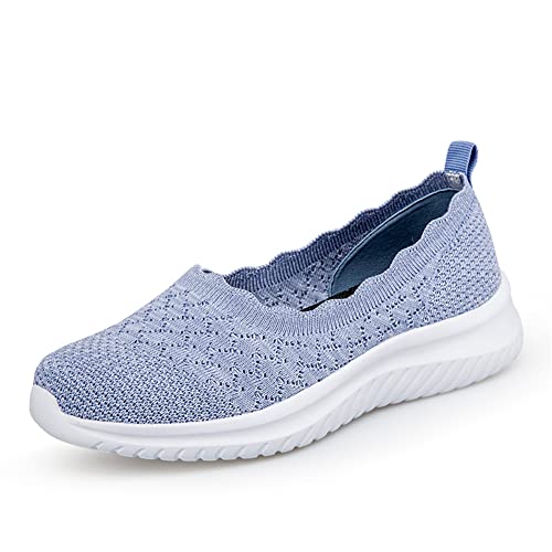 BRKVALIT Herren Damen Sneakers Sportschuhe rutschfest Verschleißfest Fitness Walking Trainingsschuhe Turnschuhe,Blau,38EU von BRKVALIT