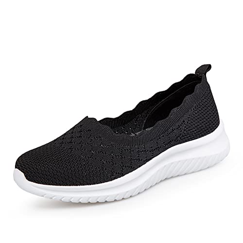 BRKVALIT Herren Damen Sneakers Sportschuhe rutschfest Verschleißfest Fitness Walking Trainingsschuhe Turnschuhe,Schwarz,37EU von BRKVALIT