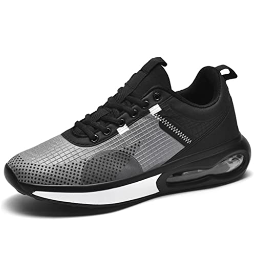 BRKVALIT Herren Damen Stoßdämpfende Air Laufschuhe Trainer Multi Sport Jogging Fitness Sneakers,Schwarz Grau,39EU von BRKVALIT