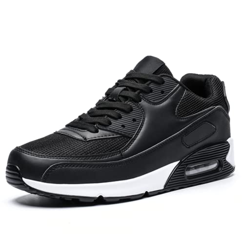 BRKVALIT Herren Damen Stoßdämpfende Air Laufschuhe Trainer Multi Sport Jogging Fitness Sneakers,Schwarz Weiß,36EU von BRKVALIT