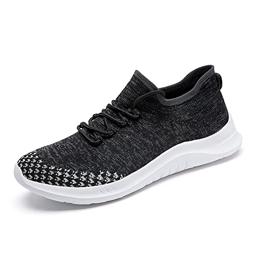 Herren Laufschuhe Sportschuhe Freizeit Turnschuhe Sneaker Breathable Mesh Leichtgewicht Athletic Schuhe,Schwarz,41EU von BRKVALIT