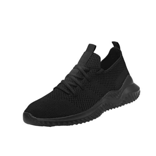 BRKVALIT Herren Laufschuhe Sportschuhe Freizeit Turnschuhe Sneaker Breathable Mesh Leichtgewicht Athletic Schuhe,Schwarz,45EU von BRKVALIT