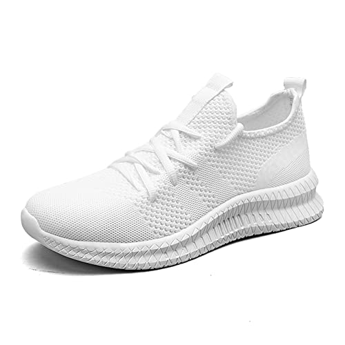 BRKVALIT Herren Laufschuhe Sportschuhe Freizeit Turnschuhe Sneaker Breathable Mesh Leichtgewicht Athletic Schuhe,Weiß,40EU von BRKVALIT