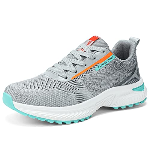 BRKVALIT Herren Running Sneakers Sportschuhe rutschfest Verschleißfest Multifunktional Outdoor Sport Turnschuhe,Grau,43EU von BRKVALIT