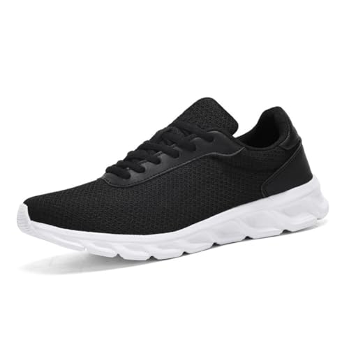 BRKVALIT Herren Sneaker Sportschuhe Freizeit Turnschuhe Leichtgewicht Athletic Schuhe Laufschuhe,Schwarz Weiß,43EU von BRKVALIT