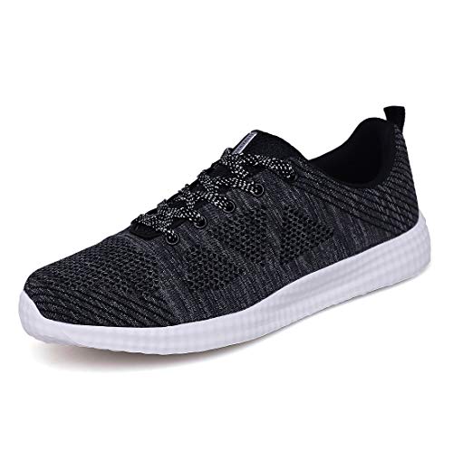 BRKVALIT Unisex-Erwachsene Sneakers Herren Damen Turnschuhe Freizeitschuhe Laufschuhe Sportschuhe Turnschuhe, Schwarz Grau#2, 45 EU von BRKVALIT