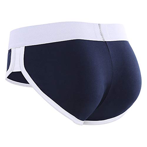 BRODDLE Gepolsterter Herren-Slip, herausnehmbares Polster mit Po-Lifter und vergrößerter Verpackungstasche, Marineblau, Medium von BRODDLE