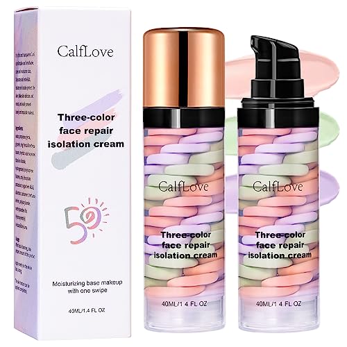 Isolation Cream, Colour Corrector Makeup Primer Base, Color Correcting Facial Primer, Invisible Pore, Oil-control Long Lasting Makeup Foundation Primer for All Skin Types (2pcs) von BROEYOUE