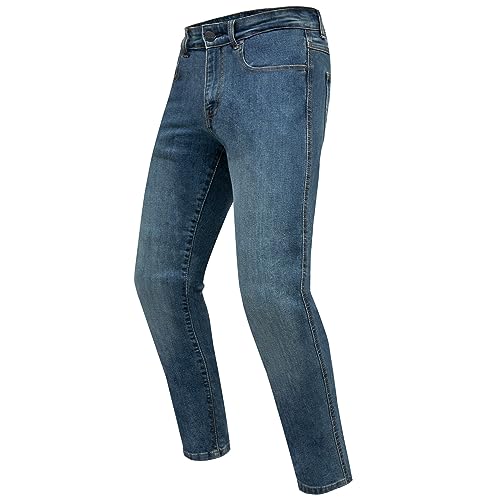 BROGER California Motorradjeans Herren | Aramidfaser Futter | SAS-Tec Knie Hüft Steißbein Protektoren | Reflektierende Elemente | Slim Fit von BROGER