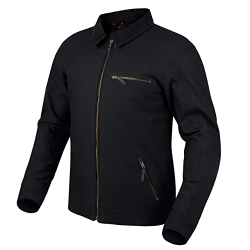 BROGER Montana Motorradjacke Herren | Ellbogen und Schulterprotektoren | Verstellbare Ärmelbündchen | Cordkragen Außentaschen mit Reißverschluss von BROGER