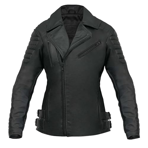 BROGER Ohio Lady Motorradjacke Damen | Leder | Ellenbogen und Schulterprotektoren SAS-TEC Stufe 2 | 2 Belüftungskanäle | Rückenprotektor Tasche von BROGER