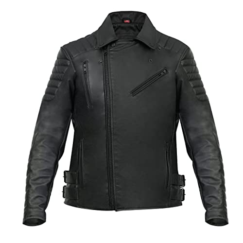 BROGER Ohio Motorradjacke Herren | Leder | Ellenbogen und Schulterprotektoren SAS-TEC Stufe 2 | 2 Belüftungskanäle | Rückenprotektor Tasche von BROGER